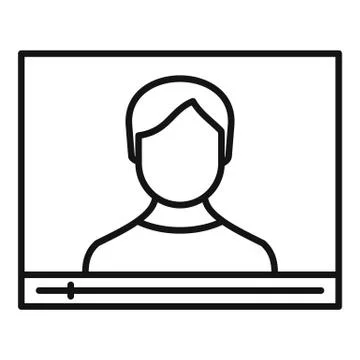 Live online learning icon, outline style Stock Illustration