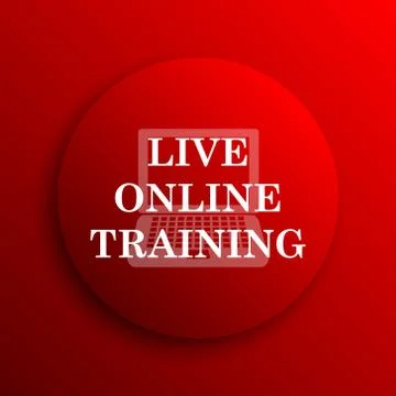Live online training icon. Internet button on white background.. Stock Illustration
