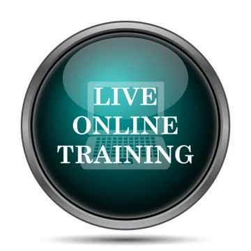 Live online training icon. Internet button on white background.. Stockillustratie