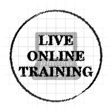 Live online training icon. Internet button on white background.. 스톡 일러스트