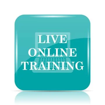 Live online training icon. Internet button on white background.. イラスト素材