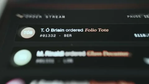 Live Order Stream Showing Folio Tote Purchase Stock Footage 337890910