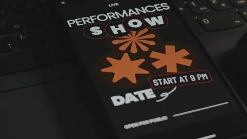 Live performances. Event show date dedicated to Live performances. Graphic Stock Footage 270503119