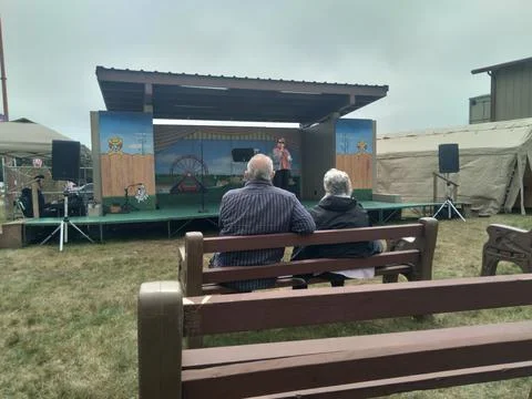 A live performer entertaining the crowd Stock Photos