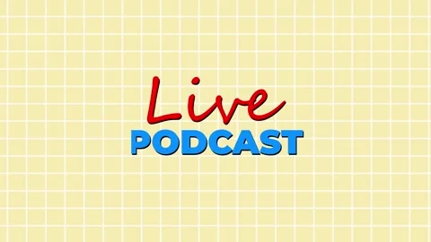 Live Podcast Text Animation on Grid Background Vidéo 331718904
