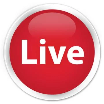 Live premium red round button Stock Illustration