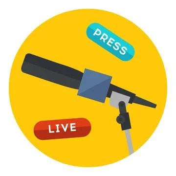 Live press vector icon in circle Stock Illustration