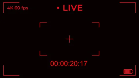 Live record banner with time number animation green screen background Video stock 300318430