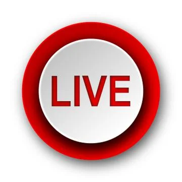 Live red modern web icon on white background. 库存插图