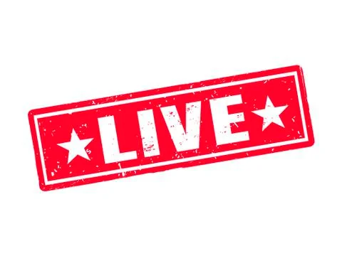 Live red stamp style Stock Illustration