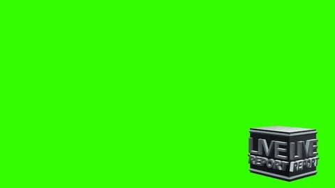 LIVE Report Title Rotate in a Black Box in Alpha Channel Stock Footage 73872729