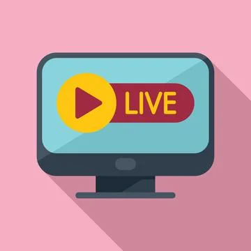 Live reportage icon flat vector. Camera interview Illustrazione stock