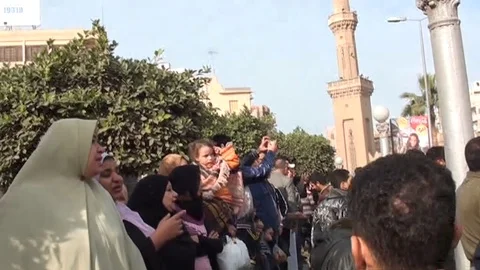 Live scenes of peaceful protests in central Cairo Stock Footage 114818752
