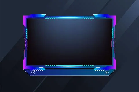 Live screen border and button decoration vector for gamers. Screen overlay .. Illustrazione stock