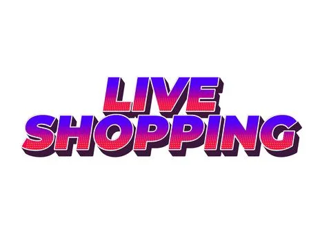 Live shopping. Text effect in 3D style with eye catching colors Stock Illustration