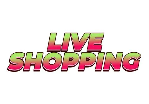 Live shopping. Text effect in 3D style with eye catching colors Stock Illustration