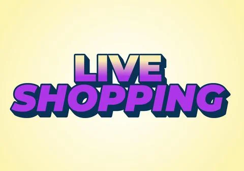 Live shopping. Text effect with good colors and 3D style Stock Illustration