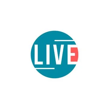 Live show television program sign label Ilustración de archivo