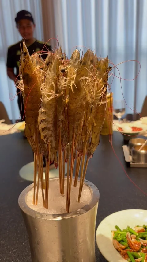 Live shrimp for dinner Stock Footage 306896330