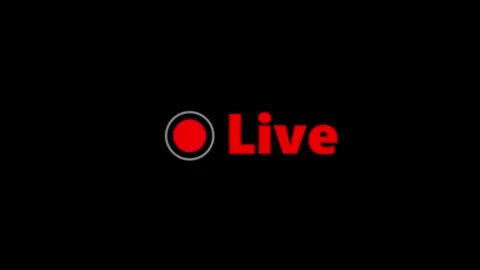 Live Sign Animation of Red Circle Signal on Black Background 库存影片 259280467