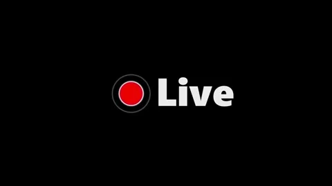 Live Sign Animation of Red Circle Signal on Black Background Stock Footage 259280468