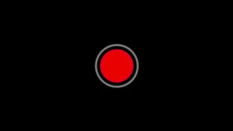 Live Sign Animation of Red Circle Signal on Black Background Stock Footage 259280474