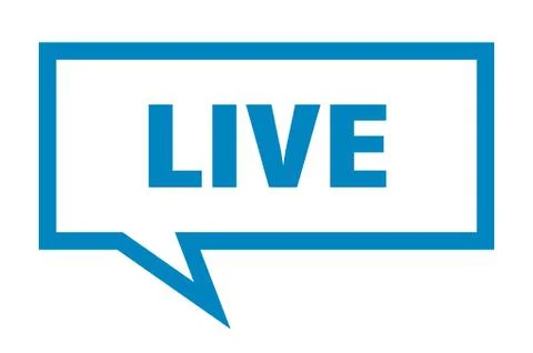 Live sign. live square speech bubble. live Stock Illustration
