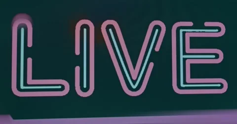 Live sign made from neon Stock Footage 310840636