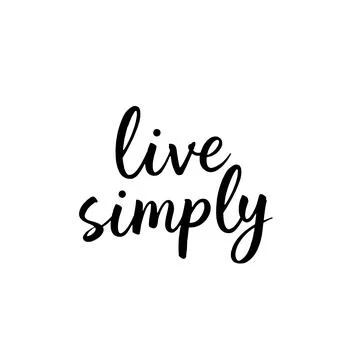 Live Simply Hand Lettered Black Script Typography Stock Illustration
