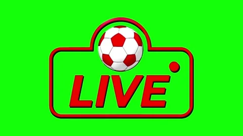 Live Soccer Broadcast Indicator Flashing on Green Screen Vidéo 340440699