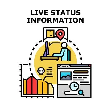 Live status information analytics and real time data monitoring Stock Illustration