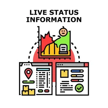 Live status information displaying real time data Stock Illustration