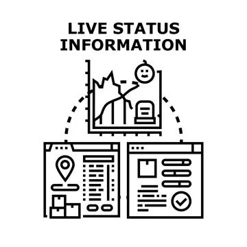Live status information displaying real time data Stock Illustration
