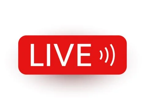 Live sticker. Live stream, video, news icon on white background. Social media Stock Illustration