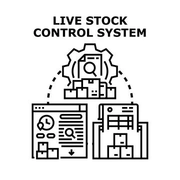Live stock control system managing retail inventory logistics Stock Illustration