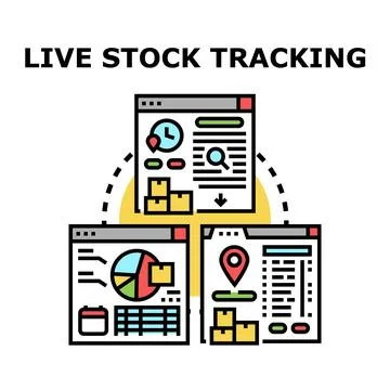 Live stock tracking vector concept illustration Stock Illustration
