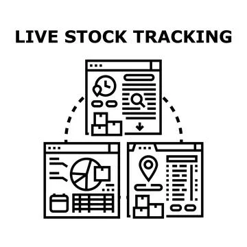 Live stock tracking vector concept illustration Stock Illustration