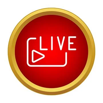 Live stream broadcast button icon social media Stockillustratie