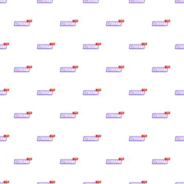Live stream broadcast button seamless pattern background Stock Illustration