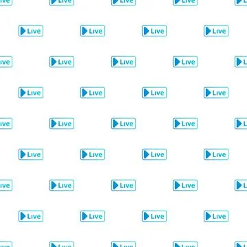 Live stream broadcast button seamless pattern background Stock Illustration