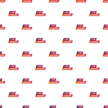 Live stream broadcast button seamless pattern background 스톡 일러스트
