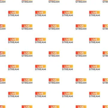 Live stream broadcasting online video content seamless pattern Stock Illustration