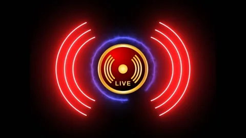 Live Stream Broadcasting Symbol in Green Screen background Stock Footage 221350276