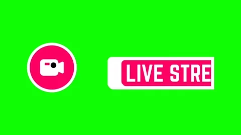 Live Stream Button Animation Green Screen Video Effect Stock Footage 265148853