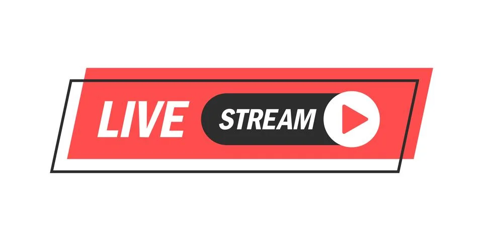 Live stream button icon in flat style. Webinar vector illustration on isola.. Stock Illustration