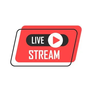 Live stream button icon in flat style. Webinar vector illustration on isola.. Stock Illustration