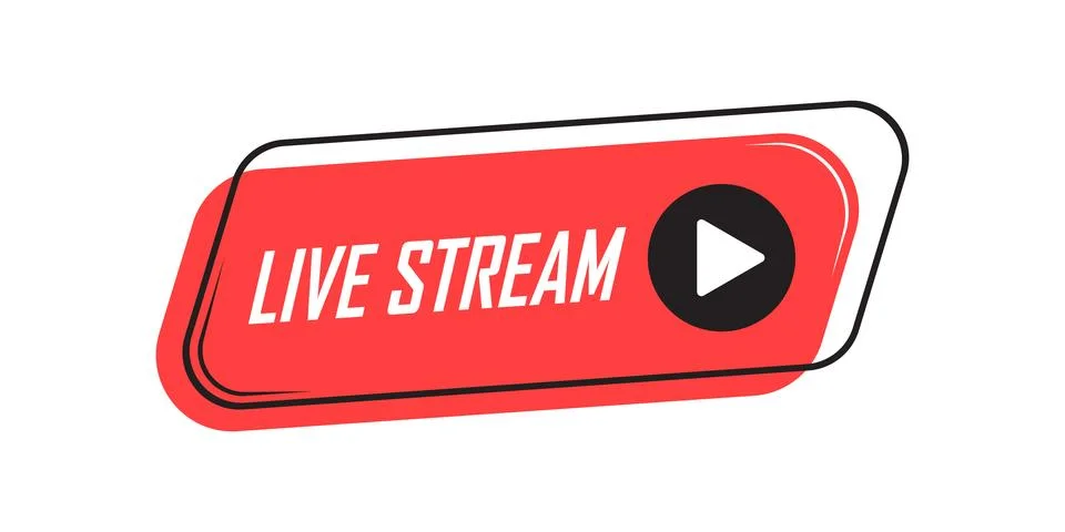 Live stream button icon in flat style. Webinar vector illustration on isola.. Stock Illustration