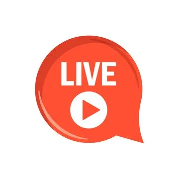 Live stream button icon in flat style. Webinar vector illustration on isola.. Stock Illustration