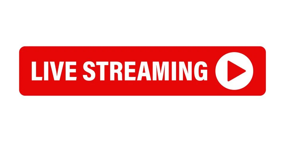 Live stream button icon in flat style. Webinar vector illustration on isola.. Stock Illustration