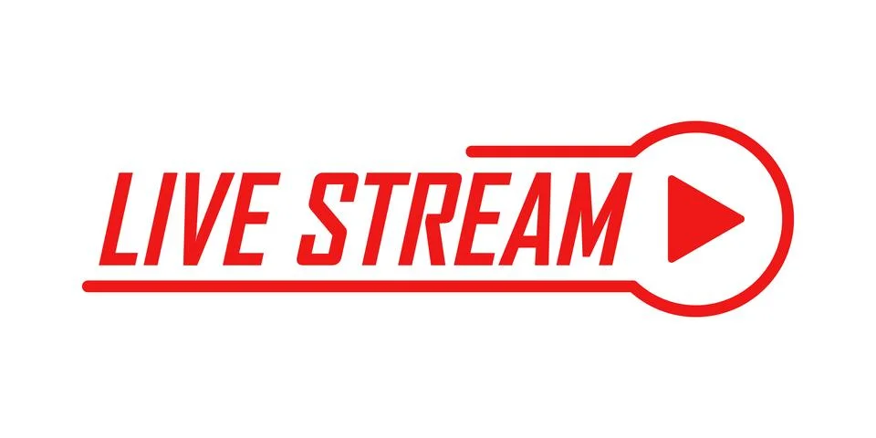 Live stream button icon in flat style. Webinar vector illustration on isola.. Stock Illustration
